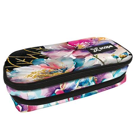 Fille-Accessoires-Trousse zippée 2 compartiments 23 cm motif watercolor floral