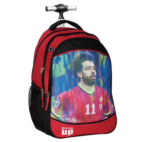 Sac à dos roulettes foot salah 48 cm – 2 poches zippées Noir / rouge / bleu 1 - vertbaudet enfant 