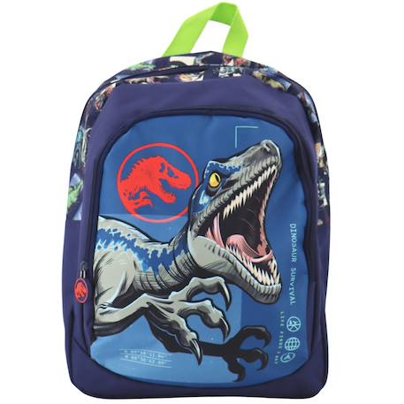 Sac à dos scolaire jurassic world motif dinosaure polyester Bleu / bleu / ciel / blanc 1 - vertbaudet enfant 