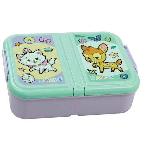 Boîte repas 3 compartiments marie bambi – 18 x 13,5 cm – disney Rose/vert 1 - vertbaudet enfant 