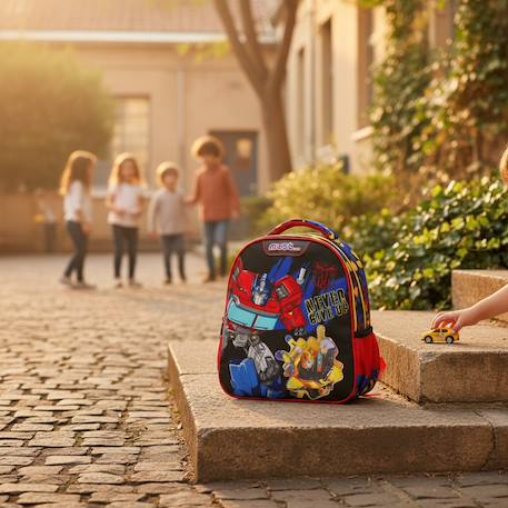 Sac à dos maternelle avec bandoulières rembourrées transformers Noir / rouge / bleu 2 - vertbaudet enfant 