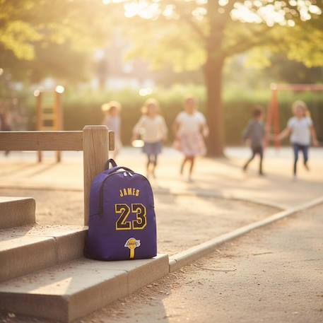 Sac à dos scolaire motif james 23 imitation polyester nba basket usa Bleu / violet / gris 2 - vertbaudet enfant 