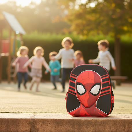 Sac à dos maternelle spider-man 31 cm, 1 compartiment Noir / rouge / noir 2 - vertbaudet enfant 