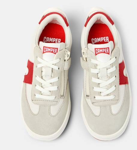 Baskets garçon cuir RUNNER FOUR KIDS Blanc beige bleu+Blanc beige rouge 8 - vertbaudet enfant 