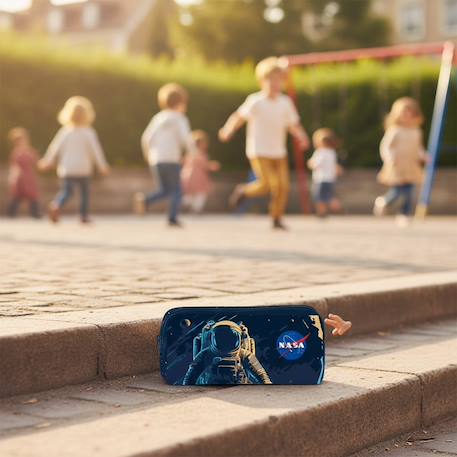 Trousse rectangulaire nasa thème espace 2 compartiments zippés 21 cm nasa Bleu marine 2 - vertbaudet enfant 