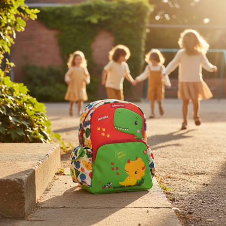 Sac à dos enfant dinosaure 30 cm – 12 l, poches zippées fisher price Noir / rouge / bleu 2 - vertbaudet enfant 