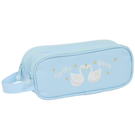 Trousse double zip rectangulaire cisnes 21 cm – glowlab Bleu clair 1 - vertbaudet enfant 