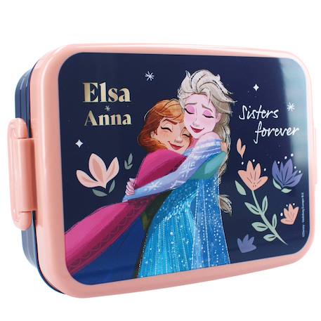 Boîte à goûter 16 cm la reine des neiges sisters forever en pvc Bleu / rose / clair / gris 1 - vertbaudet enfant 
