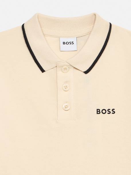 Polo garçon à manches courtes Beige+Vert 2 - vertbaudet enfant 