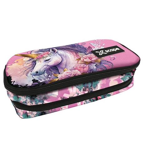 Fille-Accessoires-Trousse à crayons imprimé licorne scape - textile résistant - 23 cm