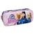 Trousse scolaire textile double zip barbie campus argyle 23 cm Blanc / rose / bleu 1 - vertbaudet enfant 