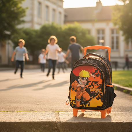 Sac à dos à roulettes imprimé naruto shippuden naruto Noir / orange / bleu 2 - vertbaudet enfant 