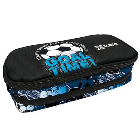 Fille-Accessoires-Trousse zippée 2 compartiments motif football goal time 23 cm