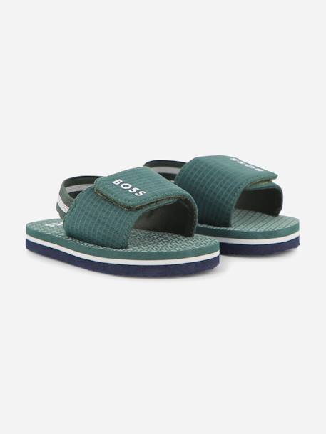 Sandales garçon à scratch Beige+Lavender blue+Noir+Vert foncé 18 - vertbaudet enfant 