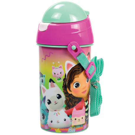 Gourde enfant gabby et la maison magique arc-en-ciel 500 ml gabby_et_la_maison_magique Rose pastel/ transparent 1 - vertbaudet enfant 
