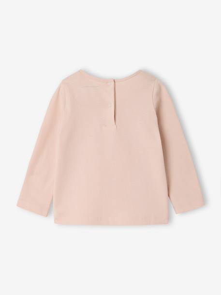 T-shirt manches longues bébé fille bleu grisé+rose pâle 9 - vertbaudet enfant 