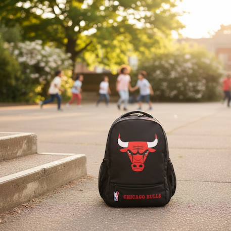 Sac à dos team chicago bulls en textile avec logo nba basket usa Noir / blanc / gris 2 - vertbaudet enfant 