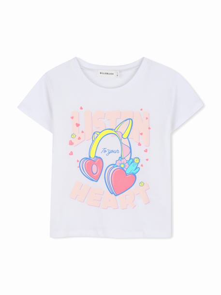 T-shirt fille à manches courtes Blanc 1 - vertbaudet enfant 