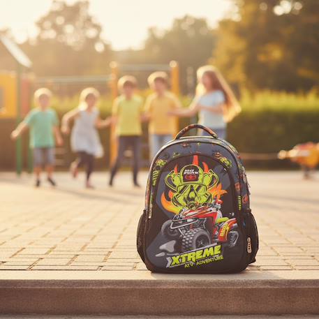Sac à dos 48 cm no fear adventure - 2 compartiments zippés Bleu / noir / bleu 2 - vertbaudet enfant 
