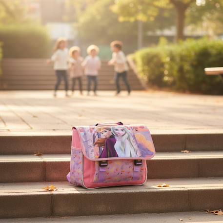 Cartable enfant la reine des neiges avec anna et elsa 41 cm - qualité premium Rose / noir / blanc / gris 2 - vertbaudet enfant 