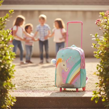 Sac à roulettes maternelle motif licorne - pratique Multicolore 2 - vertbaudet enfant 