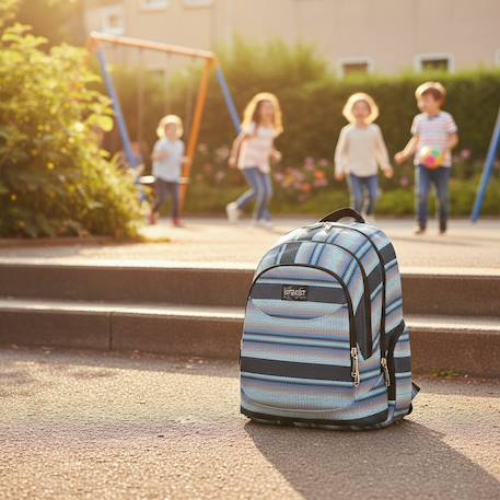 Sac à dos canvas cmp street - rayures horizontales 2 compartiments 46 cm Bleu ciel 2 - vertbaudet enfant 