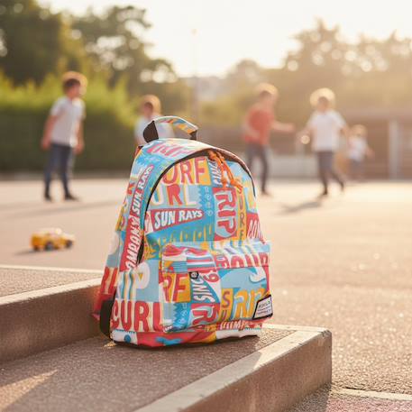 Sac à dos maternelle mini dome – 33x20x10 cm Bleu+Multicolore 4 - vertbaudet enfant 