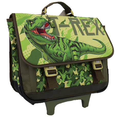 Garçon-Cartable à roulettes t-rex deux compartiments toile renforcée