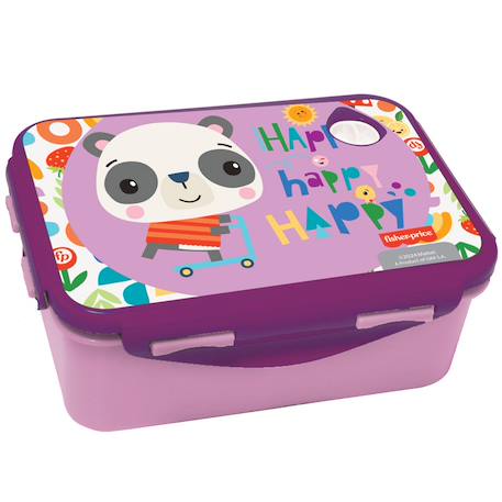 Boîte à goûter happy panda 17 cm en pvc avec couvercle – fisher-price Rose foncé 1 - vertbaudet enfant 