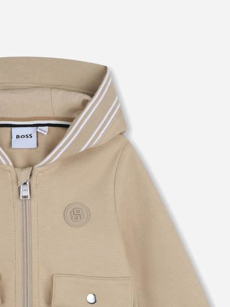 Sweat garçon zippé à capuche Beige 3 - vertbaudet enfant 