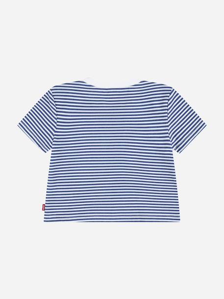 T-shirt fille à manches courtes Bleu marine+Rose 2 - vertbaudet enfant 