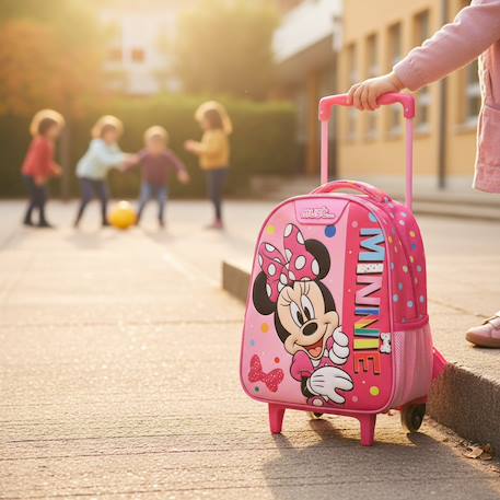 Sac à dos à roulettes maternelle - minnie - must Rose 2 - vertbaudet enfant 