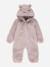 Combinaison bébé chaude en matière douce avec capuche zippée Ivoir+Violet 4 - vertbaudet enfant 