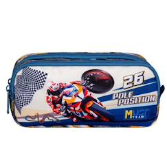 Jouet-Matériel scolaire-Trousse cmp must team 2 compartiments zippés motif moto