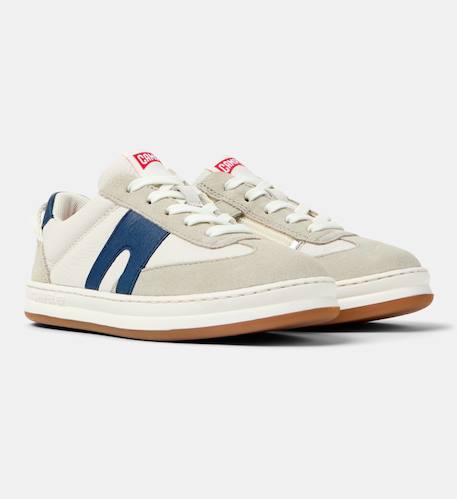 Baskets garçon cuir RUNNER FOUR KIDS Blanc beige bleu+Blanc beige rouge 2 - vertbaudet enfant 