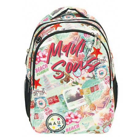 Fille-Accessoires-Sac à dos imprimé plage 48 cm - 2 compartiments zippés - maui & sons