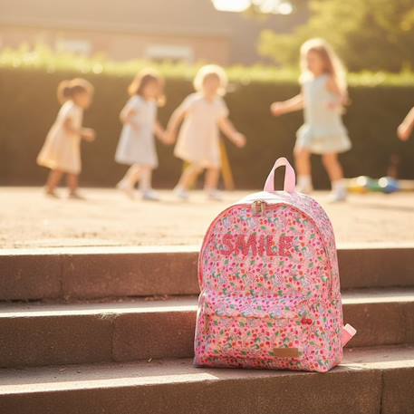 Sac à dos scolaire motif tropical ettavee 42 cm Bleu+Bleu / violet+Rose 6 - vertbaudet enfant 