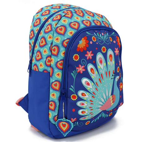 Fille-Accessoires-Sac à dos motif paon cmp en tissu synthétique