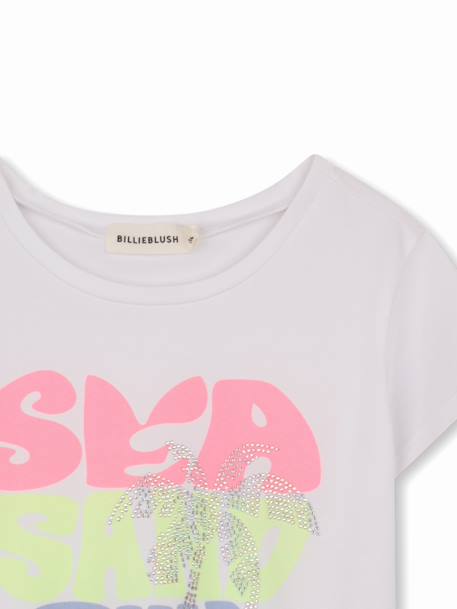 T-shirt fille à manches courtes Blanc 3 - vertbaudet enfant 