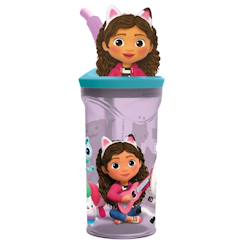 Puériculture-Gourde 3d 360° gabby et la maison magique 360 ml avec paille