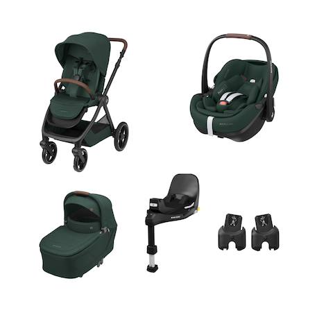 Pack poussette naissance oxford+, cosi pebble 360 pro 2, embase familyfix 360 pro Twillic black+Twillic graphite+Twillic green+Twillic truffle 13 - vertbaudet enfant 