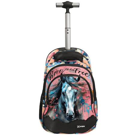 Fille-Accessoires-Sac à dos à roulettes motif cheval - born to be free