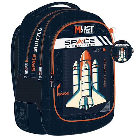 Sac à dos must space expedition 43 cm – 2 compartiments zippés must Blanc / bleu / ciel / blanc 1 - vertbaudet enfant 