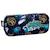 Trousse zippée tissu graffiti double compartiment Bleu marine/orange fluo 1 - vertbaudet enfant 