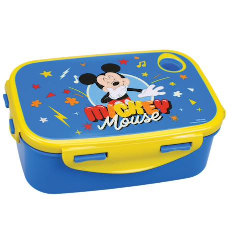 Boîte à goûter 17 cm en pvc mickey mouse bleue – fermeture latérale Bleu 1 - vertbaudet enfant 
