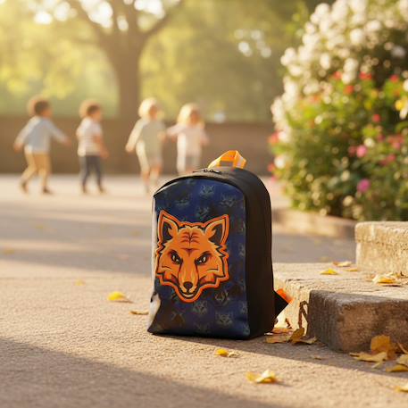 Sac à dos maternelle renard personnalisable cmp en tissu résistant Bleu marine 2 - vertbaudet enfant 