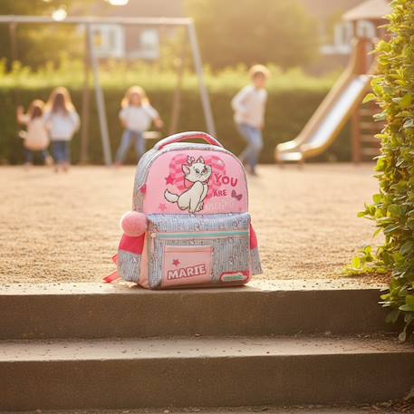 Sac à dos maternelle marie aristochat 2 compartiments zippés 31x27x10 disney must Bleu 2 - vertbaudet enfant 