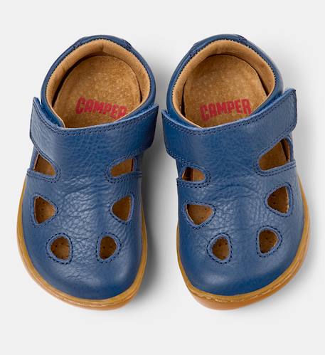 Sandales garçon cuir peu cami Bleu pastel 3 - vertbaudet enfant 