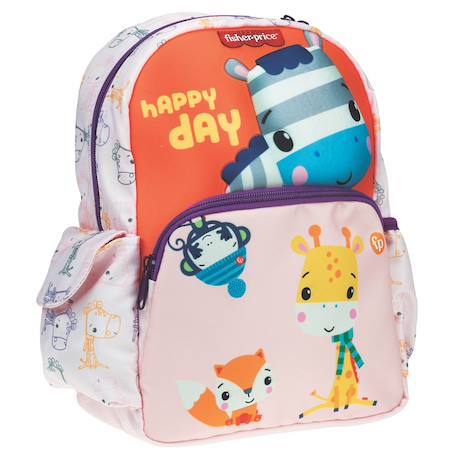 Sac à dos maternelle motifs animaux tissu fisher-price Orange 1 - vertbaudet enfant 