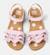 Sandales fille cuir RIGHT KIDS TWINS Blanc naturel+Rose pastel 8 - vertbaudet enfant 